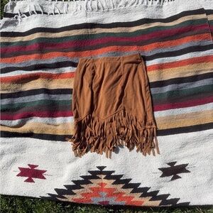 Rock & Roll Cowgirl Brown Fringe Skirt